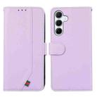 For Samsung Galaxy A17 5G ABEEL Delicate Texture Splicing RFID Leather Phone Case(Purple) - 1