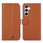 For Samsung Galaxy A17 5G ABEEL Delicate Texture Splicing RFID Leather Phone Case(Brown) - 1
