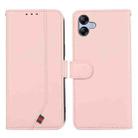 For Samsung Galaxy A07 5G ABEEL Delicate Texture Splicing RFID Leather Phone Case(Pink) - 1