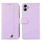 For Samsung Galaxy A07 5G ABEEL Delicate Texture Splicing RFID Leather Phone Case(Purple) - 1