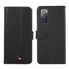For Samsung Galaxy S20 FE ABEEL Delicate Texture Splicing RFID Leather Phone Case(Black) - 1