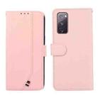 For Samsung Galaxy S20 FE ABEEL Delicate Texture Splicing RFID Leather Phone Case(Pink) - 1
