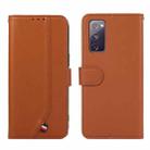 For Samsung Galaxy S20 FE ABEEL Delicate Texture Splicing RFID Leather Phone Case(Brown) - 1
