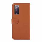 For Samsung Galaxy S20 FE ABEEL Delicate Texture Splicing RFID Leather Phone Case(Brown) - 3