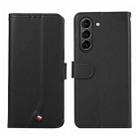 For Samsung Galaxy S21 FE 5G ABEEL Delicate Texture Splicing RFID Leather Phone Case(Black) - 1