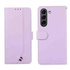 For Samsung Galaxy S21 FE 5G ABEEL Delicate Texture Splicing RFID Leather Phone Case(Purple) - 1