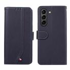 For Samsung Galaxy S21 FE 5G ABEEL Delicate Texture Splicing RFID Leather Phone Case(Blue) - 1