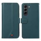 For Samsung Galaxy S21 FE 5G ABEEL Delicate Texture Splicing RFID Leather Phone Case(Green) - 1
