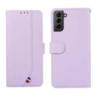 For Samsung Galaxy S21+ ABEEL Delicate Texture Splicing RFID Leather Phone Case(Purple) - 1