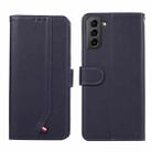 For Samsung Galaxy S21+ ABEEL Delicate Texture Splicing RFID Leather Phone Case(Blue) - 1