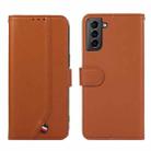 For Samsung Galaxy S21+ ABEEL Delicate Texture Splicing RFID Leather Phone Case(Brown) - 1