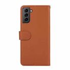 For Samsung Galaxy S21+ ABEEL Delicate Texture Splicing RFID Leather Phone Case(Brown) - 3
