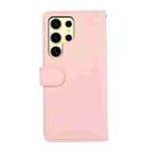 For Samsung Galaxy S21 Ultra 5G ABEEL Delicate Texture Splicing RFID Leather Phone Case(Pink) - 3