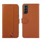 For Samsung Galaxy S21 5G ABEEL Delicate Texture Splicing RFID Leather Phone Case(Brown) - 1