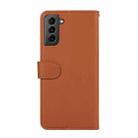 For Samsung Galaxy S21 5G ABEEL Delicate Texture Splicing RFID Leather Phone Case(Brown) - 3