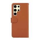 For Samsung Galaxy S22 Ultra 5G ABEEL Delicate Texture Splicing RFID Leather Phone Case(Brown) - 3