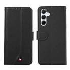 For Samsung Galaxy S23 FE 5G ABEEL Delicate Texture Splicing RFID Leather Phone Case(Black) - 1