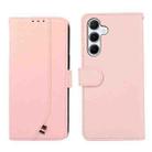 For Samsung Galaxy S23 FE 5G ABEEL Delicate Texture Splicing RFID Leather Phone Case(Pink) - 1