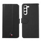 For Samsung Galaxy S23+ 5G ABEEL Delicate Texture Splicing RFID Leather Phone Case(Black) - 1