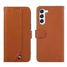 For Samsung Galaxy S23+ 5G ABEEL Delicate Texture Splicing RFID Leather Phone Case(Brown) - 1