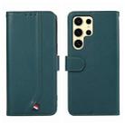 For Samsung Galaxy S23 Ultra 5G ABEEL Delicate Texture Splicing RFID Leather Phone Case(Green) - 1