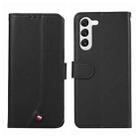 For Samsung Galaxy S23 5G ABEEL Delicate Texture Splicing RFID Leather Phone Case(Black) - 1