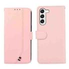 For Samsung Galaxy S23 5G ABEEL Delicate Texture Splicing RFID Leather Phone Case(Pink) - 1
