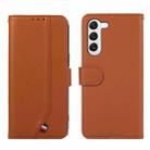 For Samsung Galaxy S23 5G ABEEL Delicate Texture Splicing RFID Leather Phone Case(Brown) - 1