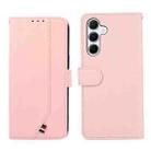 For Samsung Galaxy S24+ 5G ABEEL Delicate Texture Splicing RFID Leather Phone Case(Pink) - 1