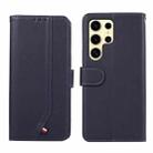 For Samsung Galaxy S24 Ultra 5G ABEEL Delicate Texture Splicing RFID Leather Phone Case(Blue) - 1