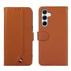 For Samsung Galaxy S24 5G ABEEL Delicate Texture Splicing RFID Leather Phone Case(Brown) - 1