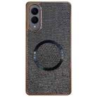 For Samsung Galaxy S25 Edge 5G Electroplating PC Glitter Grain MagSafe Phone Case(Black) - 1