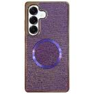 For Samsung Galaxy S25+ 5G Electroplating PC Glitter Grain MagSafe Phone Case(Purple) - 1