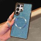 For Samsung Galaxy S24 Ultra 5G Electroplating PC Glitter Grain MagSafe Phone Case(Blue) - 2
