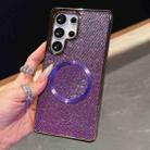 For Samsung Galaxy S24 FE 5G Electroplating PC Glitter Grain MagSafe Phone Case(Purple) - 2