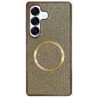 For Samsung Galaxy S24 FE 5G Electroplating PC Glitter Grain MagSafe Phone Case(Gold) - 1