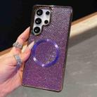 For Samsung Galaxy S23 5G Electroplating PC Glitter Grain MagSafe Phone Case(Purple) - 2