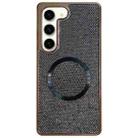 For Samsung Galaxy S23+ 5G Electroplating PC Glitter Grain MagSafe Phone Case(Black) - 1