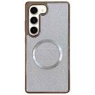 For Samsung Galaxy S23+ 5G Electroplating PC Glitter Grain MagSafe Phone Case(White) - 1
