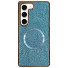 For Samsung Galaxy S23+ 5G Electroplating PC Glitter Grain MagSafe Phone Case(Blue) - 1