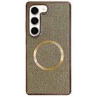 For Samsung Galaxy S22 5G Electroplating PC Glitter Grain MagSafe Phone Case(Gold) - 1