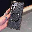 For Samsung Galaxy S22+ 5G Electroplating PC Glitter Grain MagSafe Phone Case(Black) - 2