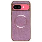 For Google Pixel 9a Electroplating PC Glitter Grain MagSafe Phone Case(Pink) - 1
