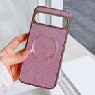 For Google Pixel 9a Electroplating PC Glitter Grain MagSafe Phone Case(Pink) - 2
