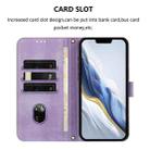 For iPhone 16 Pro Max Line Splicing Buckle Retro Leather Phone Case(Purple) - 3
