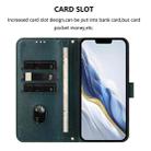 For iPhone 15 Pro Max Line Splicing Buckle Retro Leather Phone Case(Dark Green) - 3