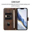 For iPhone 15 Pro Max Line Splicing Buckle Retro Leather Phone Case(Brown) - 3
