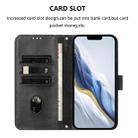 For iPhone 15 Pro Line Splicing Buckle Retro Leather Phone Case(Black) - 3