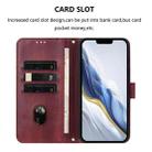 For iPhone 14 Pro Line Splicing Buckle Retro Leather Phone Case(Wine Red) - 3