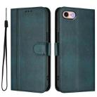 For iPhone 7 / 8 / SE 2022 Line Splicing Buckle Retro Leather Phone Case(Dark Green) - 2
